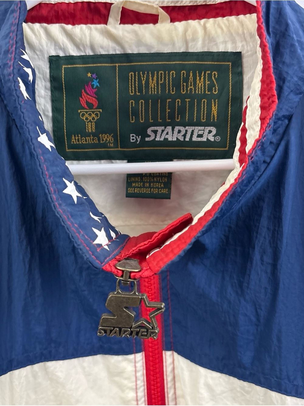 Starter Olympic Games Atlanta 1996 Windbreaker Mens XL USA Full Zip Jacket Vtg - Picture 6 of 15